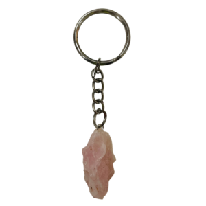 Key Ring ROSE QUARTZ Raw Stone